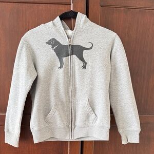 The Black Dog Kids Light Grey Full-Zip Hoodie with Black Dog Graphic
